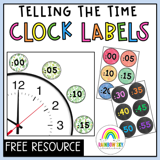 Telling Time Clock Labels