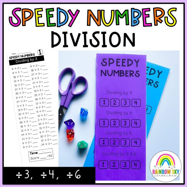 Division Speed Test Booklet Dividing by 3 4 6