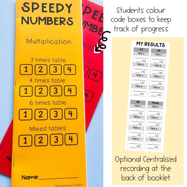 Multiplication Facts Speedy Numbers Booklet | Multiplying by 3, 4, 6